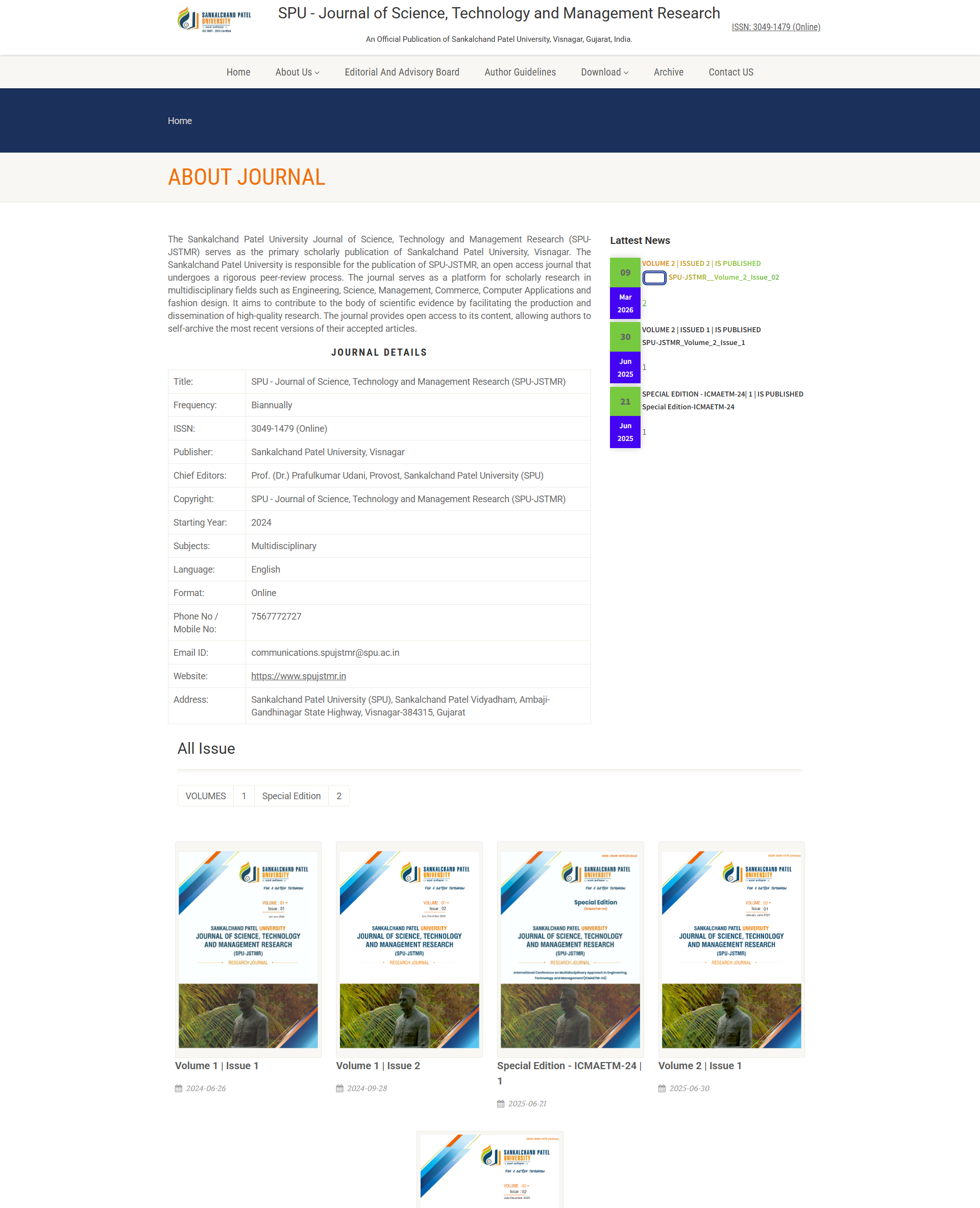 SPUJSTMR University Website